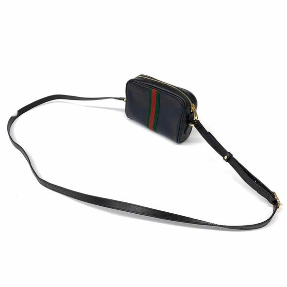 Gucci Ophidia Shoulder Black Leather Sherry Line Diagonal Bag - Picture 3 of 6